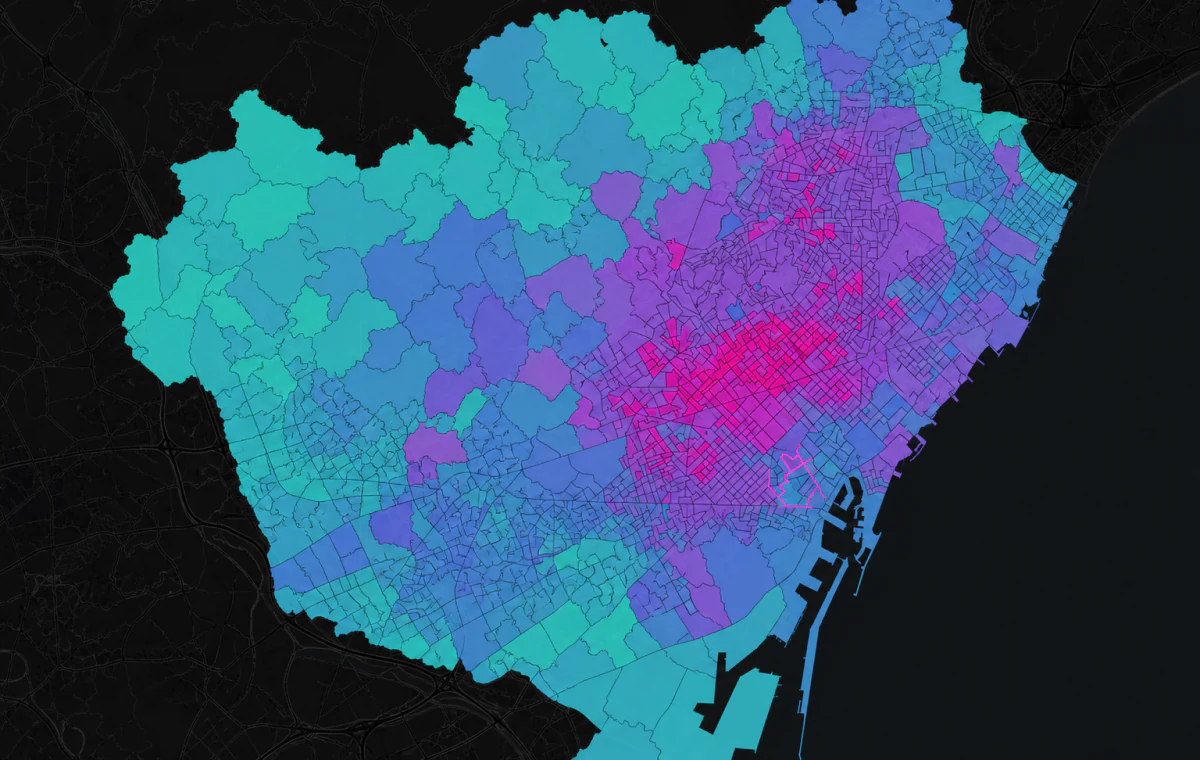 Mapa de rendimiento territorial de una candidatura