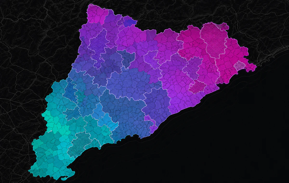 Mapa de proyecto con una capa socioeconómica representada por divisiones territoriales